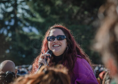 Ofelia Fernández, en una charla militante en el Centro Cívico 17 hs